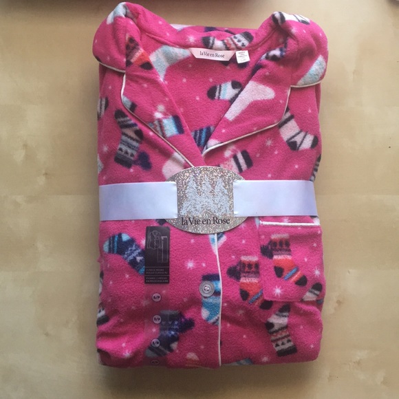 LA VIE EN ROSE Pink Pyjama 2 Piece Set - Picture 1 of 5